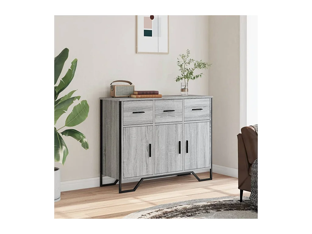 Credenza | Buffet | Armadio Grigio Sonoma 97x32,5x74,5 cm in Legno Multistrato