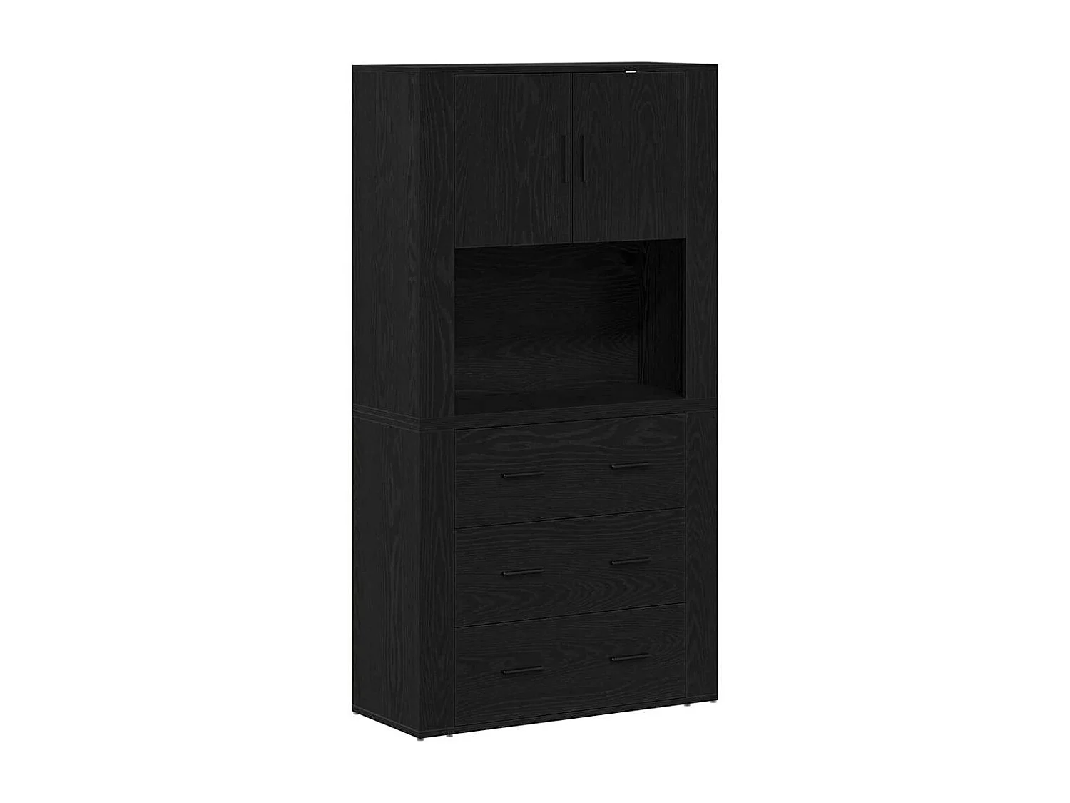 Buffet | Bahut | Meuble de rangement Chêne Noir 80x33x150 cm Bois d'ingénierie