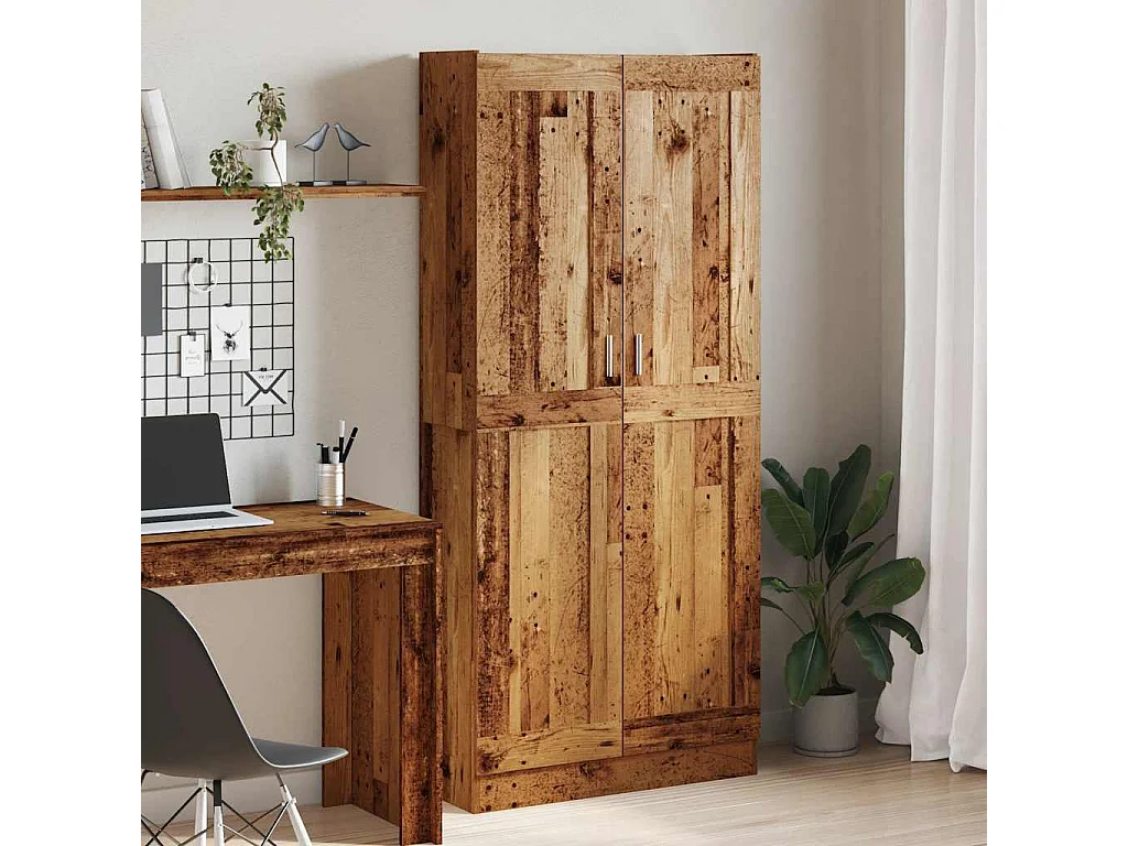 Credenza | Buffet | Armadio Legno Antico 82,5x30,5x185 cm in Truciolato