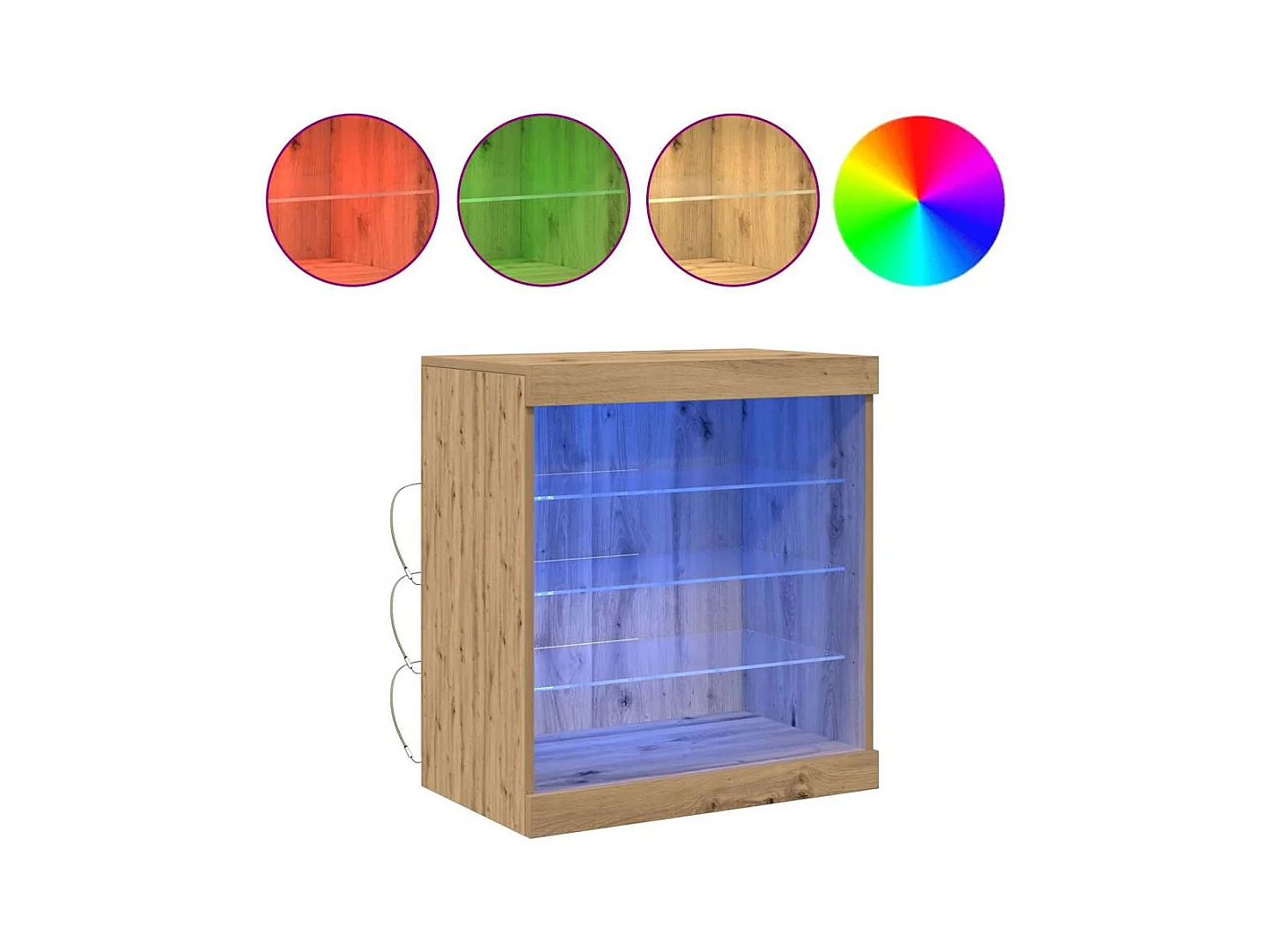 Sideboard | Credenza | Armadio con luci LED Rovere Artigianale 60,5x37x67 cm