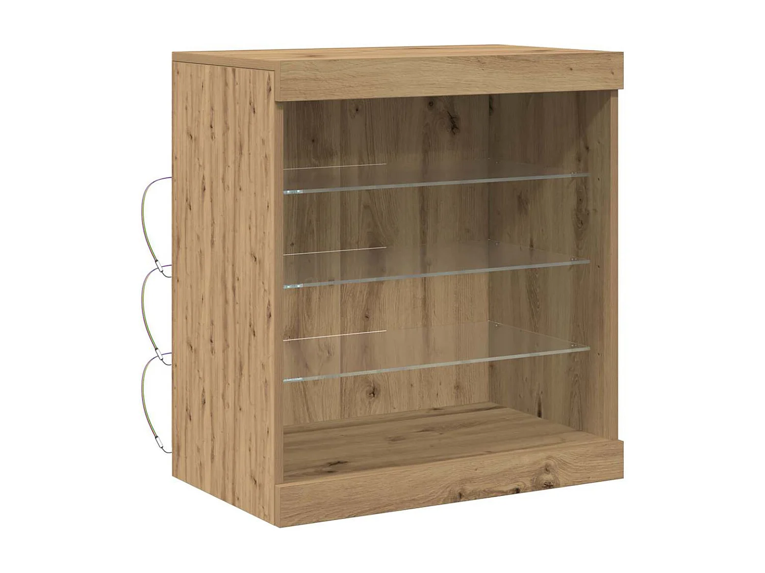 Buffet | Bahut | Meuble de rangement avec lumières LED Chêne artisan 60,5x37x67 cm