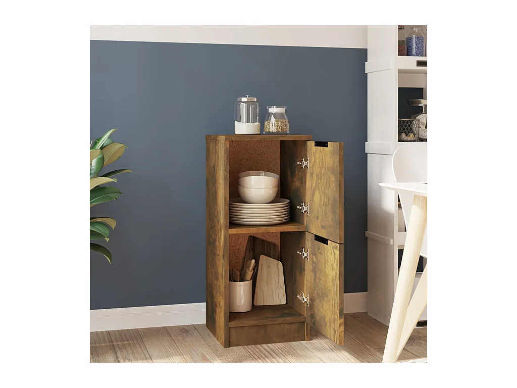 Buffet | Bahut | Meuble de rangement Chêne fumé 30x30x70 cm Bois d'ingénierie