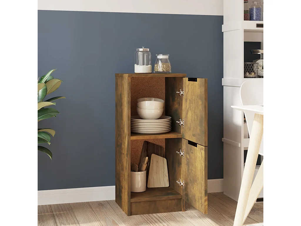 Buffet | Bahut | Meuble de rangement Chêne fumé 30x30x70 cm Bois d'ingénierie