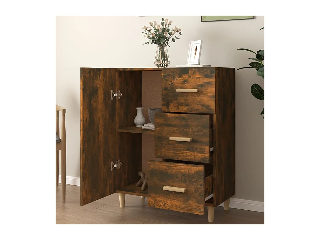 Credenza | Buffet | Armadio Rovere Fumo 69,5x34x90 cm in Legno Multistrato