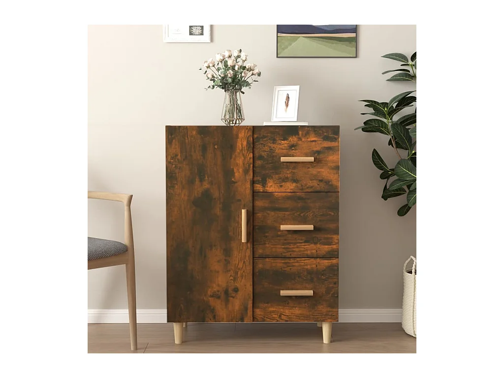 Credenza | Buffet | Armadio Rovere Fumo 69,5x34x90 cm in Legno Multistrato