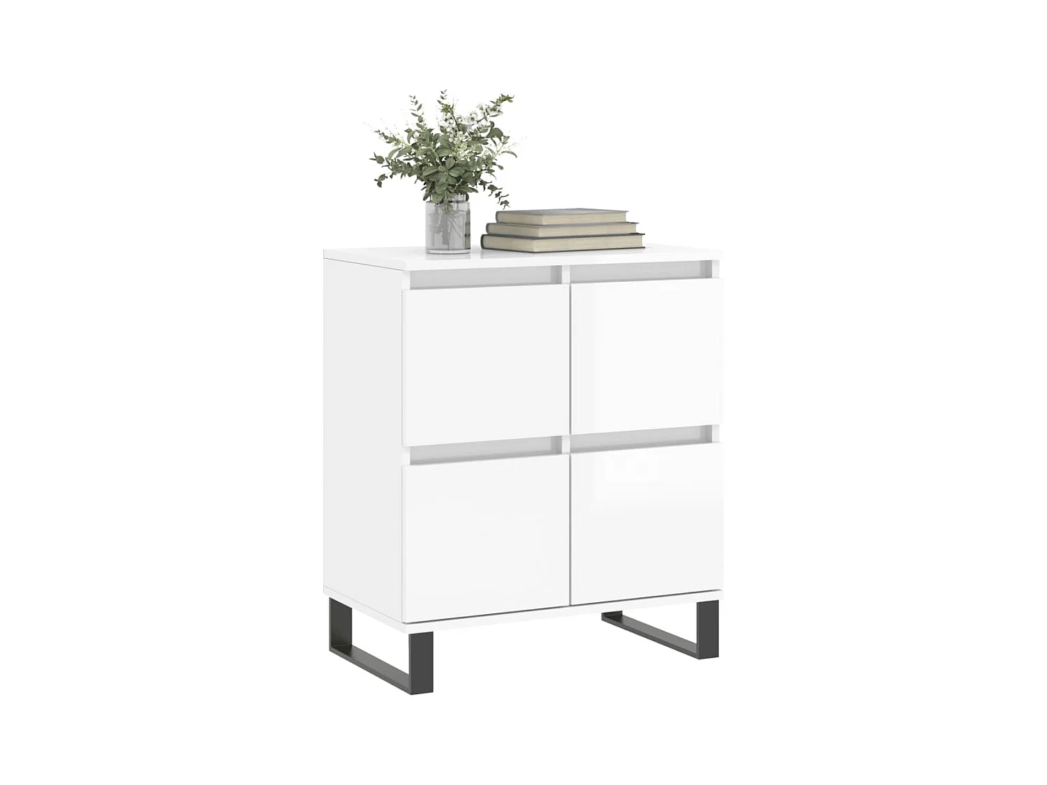 Buffet | Bahut | Meuble de rangement Blanc brillant 60x35x70 cm Bois d'ingénierie