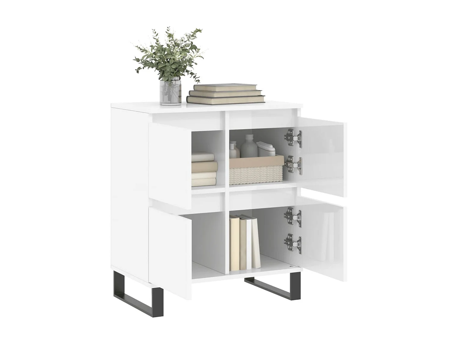 Buffet | Bahut | Meuble de rangement Blanc brillant 60x35x70 cm Bois d'ingénierie