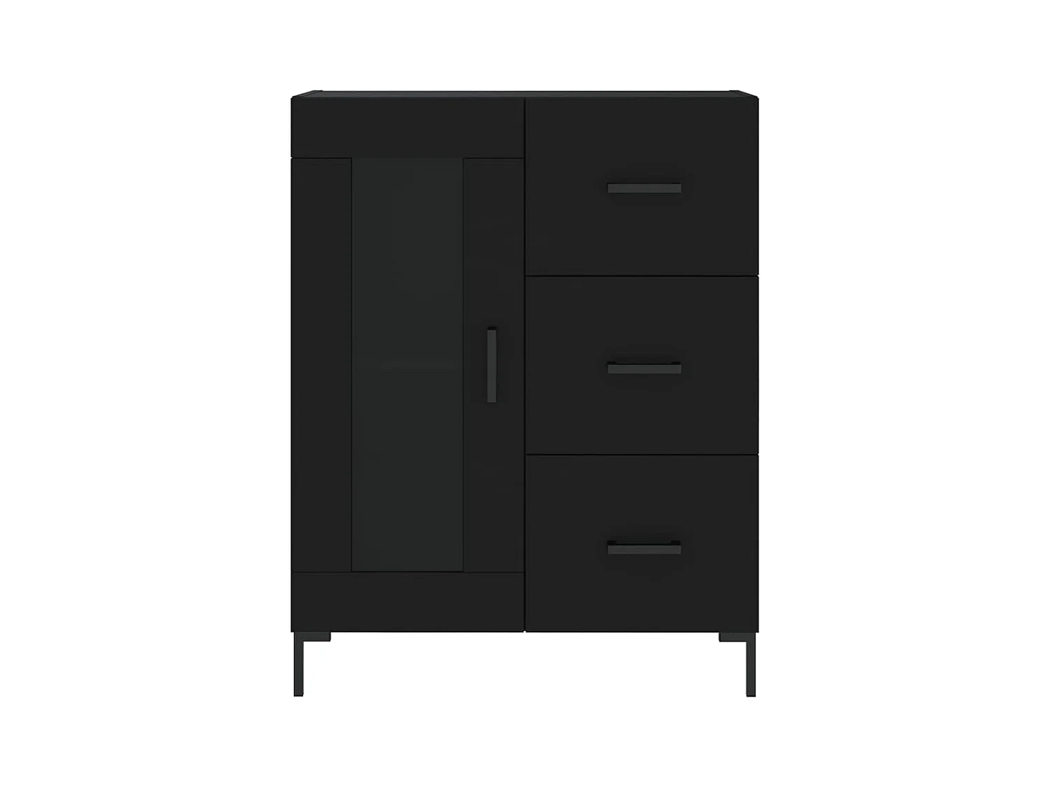 Buffet | Bahut | Meuble de rangement noir 69,5x34x90 cm bois d'ingénierie