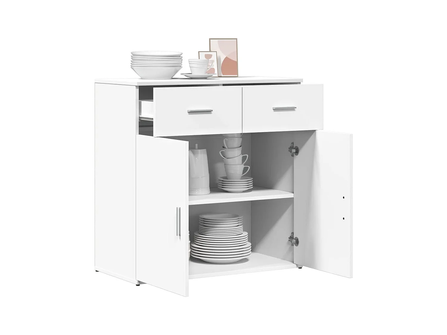 Buffet | Bahut | Meuble de rangement blanc 79x38x80 cm bois d’ingénierie