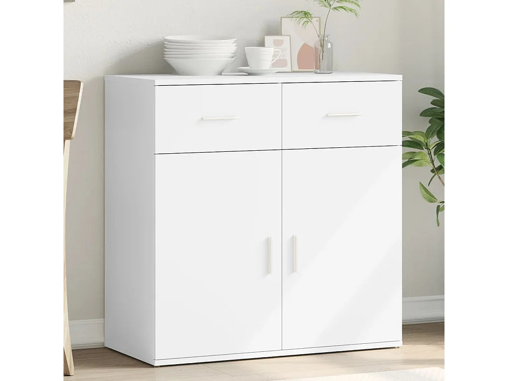 Buffet | Bahut | Meuble de rangement blanc 79x38x80 cm bois d’ingénierie