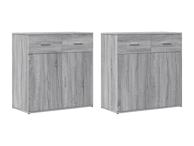 Credenze | Buffet | Armadi 2 pz Grigio Sonoma 79x38x80 cm in Legno Multistrato