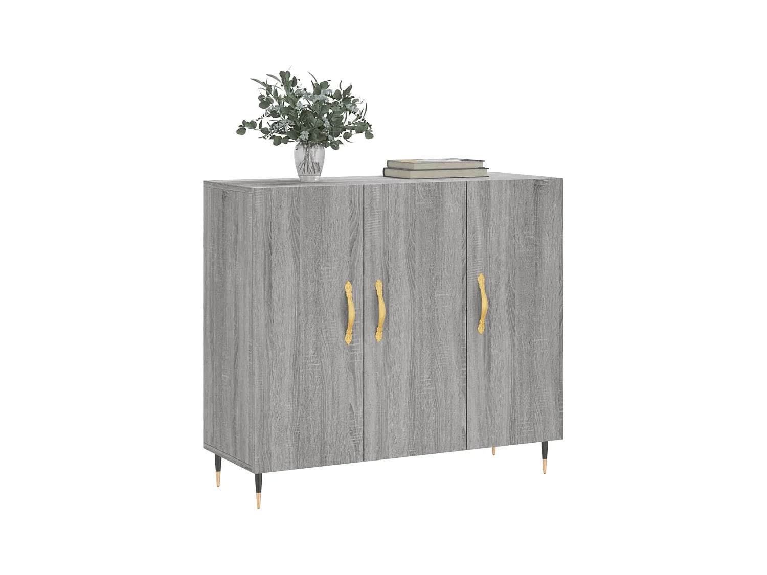 Credenza | Buffet | Armadio Grigio Sonoma 90x34x80 cm in Legno Multistrato