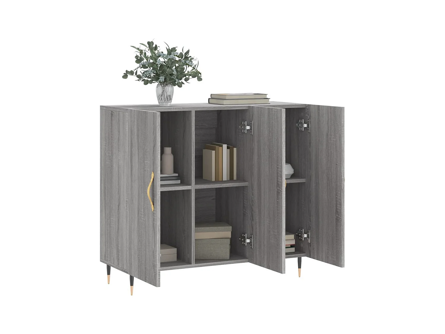 Credenza | Buffet | Armadio Grigio Sonoma 90x34x80 cm in Legno Multistrato