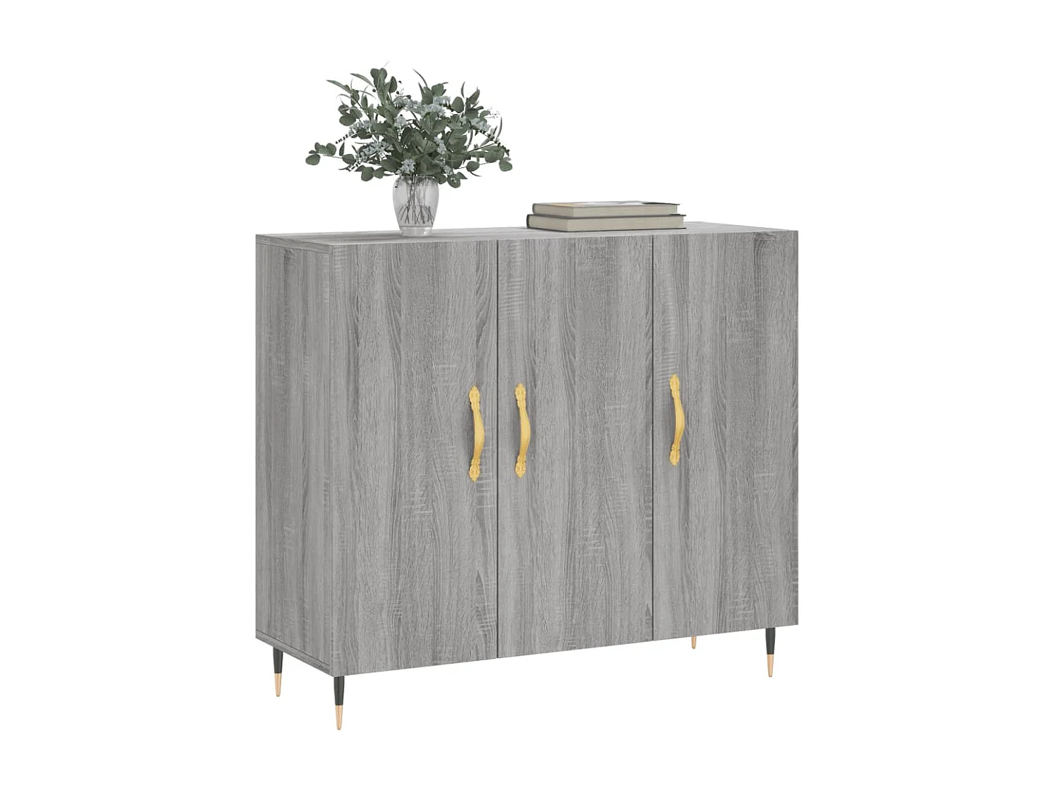 Credenza | Buffet | Armadio Grigio Sonoma 90x34x80 cm in Legno Multistrato