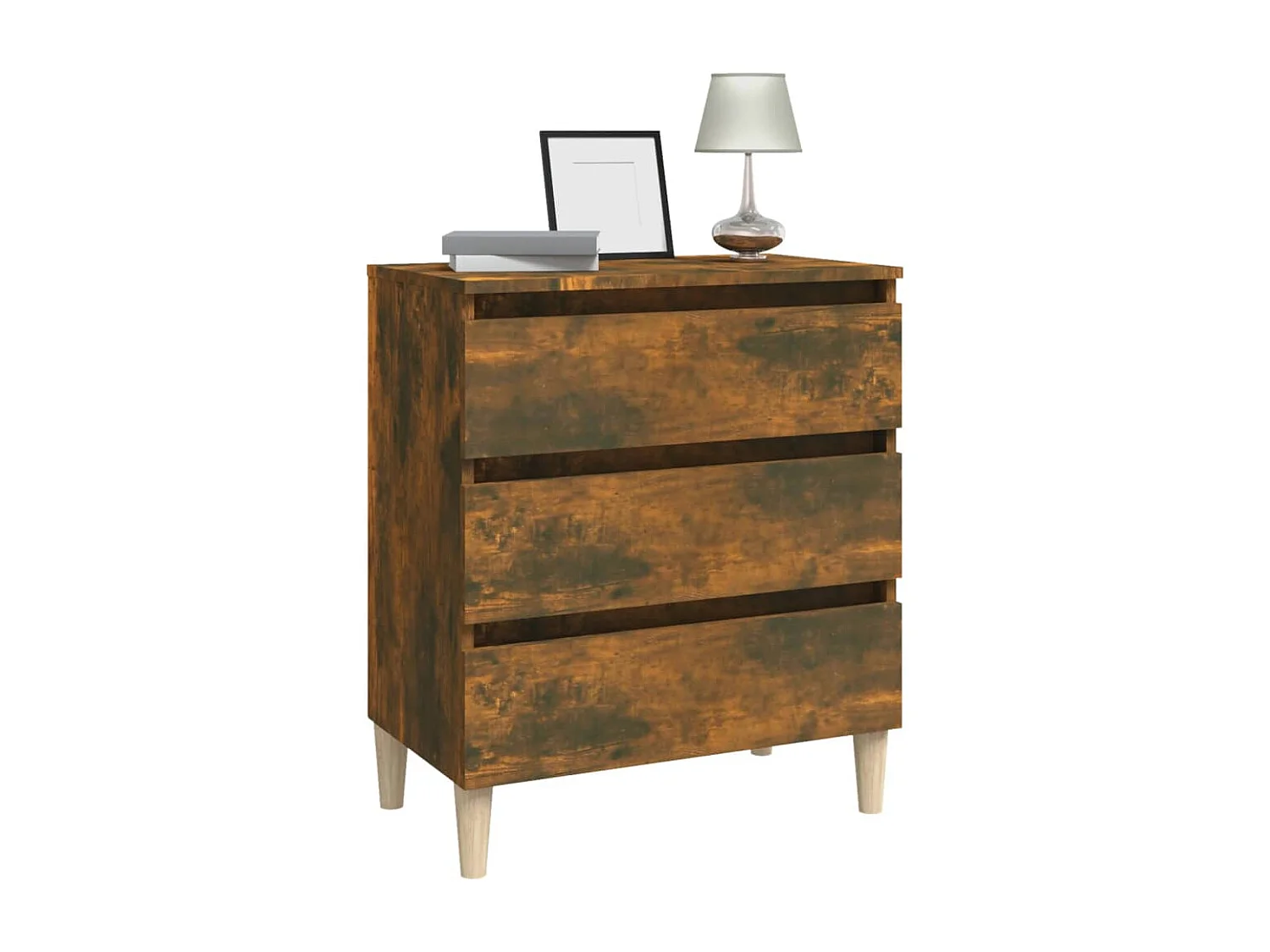 Buffet | Commode à tiroir | Meuble de rangement Chêne fumé 60x35x69 cm Bois d'ingénierie