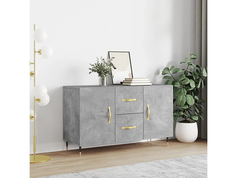 Credenza | Buffet | Armadio Grigio Cemento 100x36x60 cm in Legno Multistrato