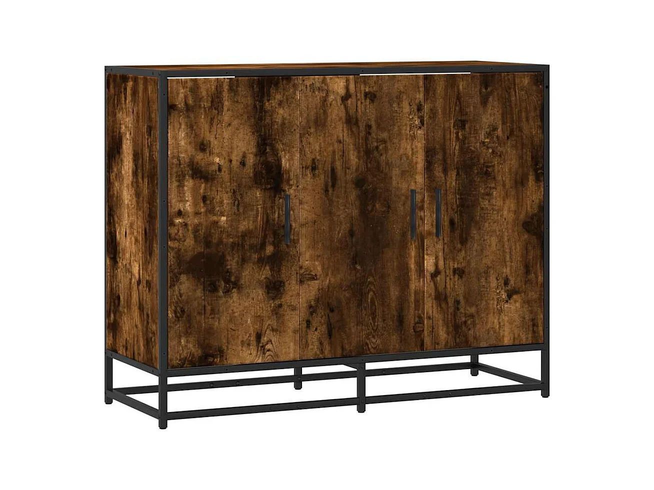 Credenza | Buffet | Armadio Rovere Fumo 94x35x76 cm in Legno Multistrato