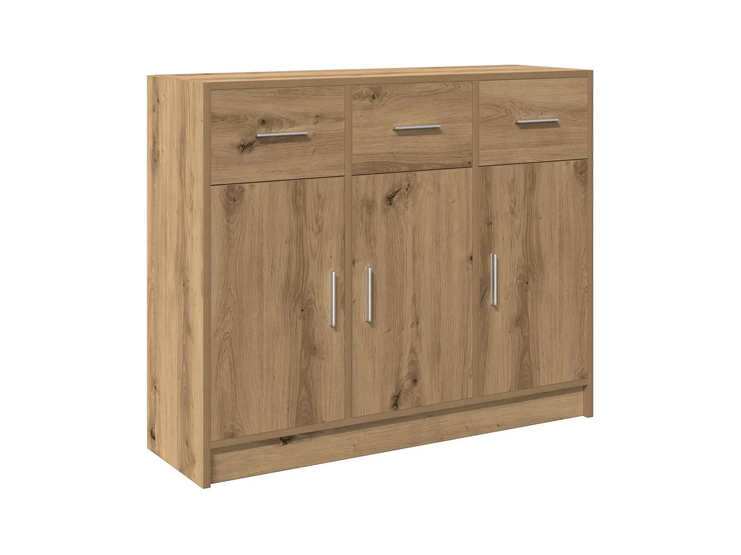 Buffet | Bahut | Meuble de rangement chêne artisanal 91x28x75 cm bois d'ingénierie