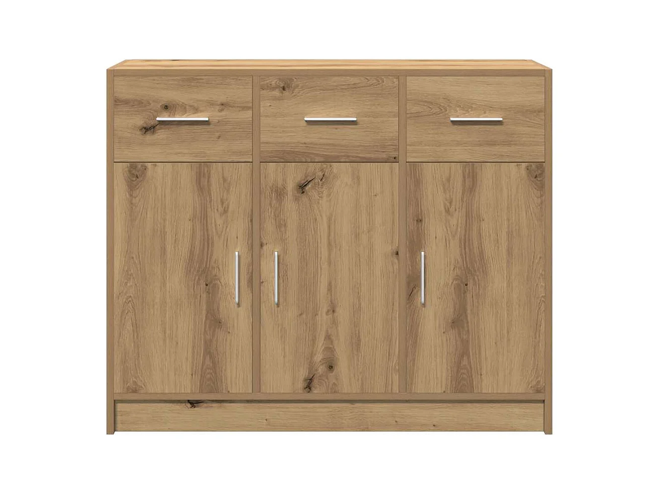 Buffet | Bahut | Meuble de rangement chêne artisanal 91x28x75 cm bois d'ingénierie