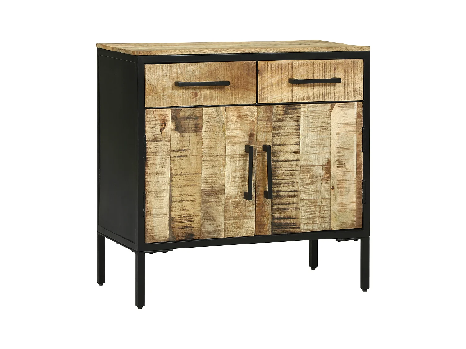 Sideboard | Credenza | Armadio 70x35x70 cm Legno massello grezzo di mango