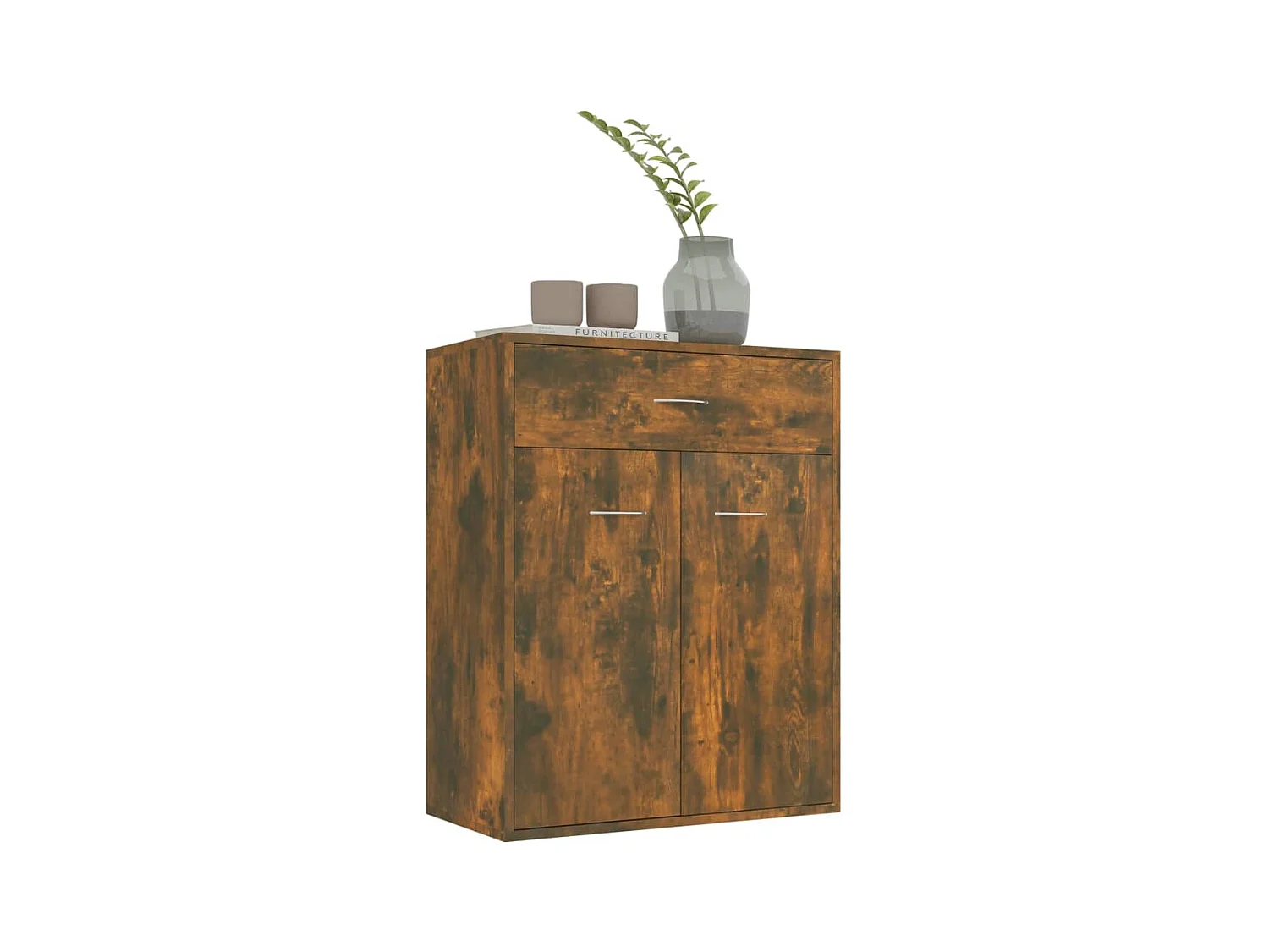 Buffet | Commode à tiroir | Meuble de rangement Chêne fumé 60x30x75 cm Bois d'ingénierie