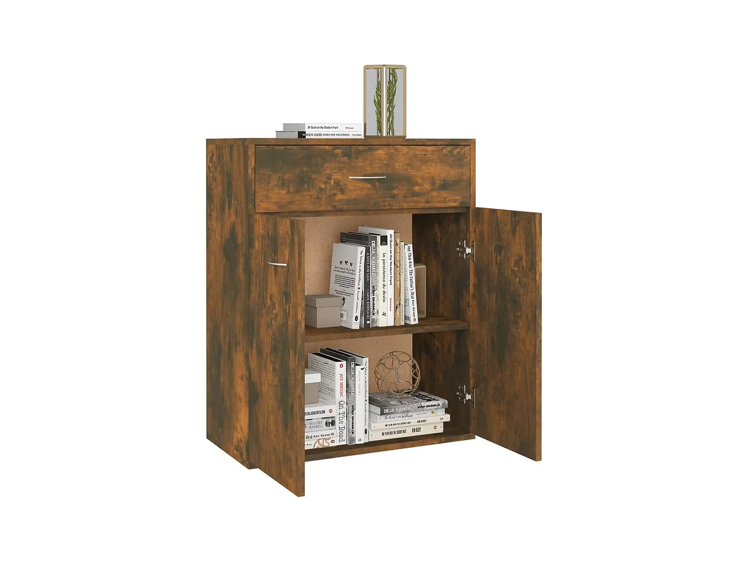 Buffet | Commode à tiroir | Meuble de rangement Chêne fumé 60x30x75 cm Bois d'ingénierie