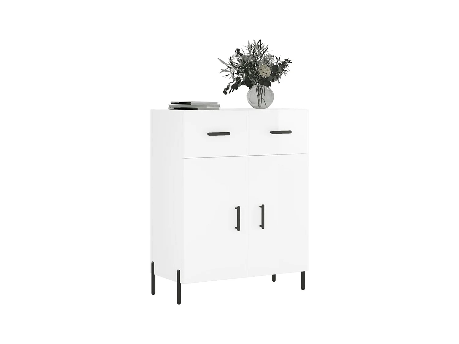 Buffet | Bahut | Meuble de rangement Blanc brillant 69,5x34x90 cm Bois d'ingénierie
