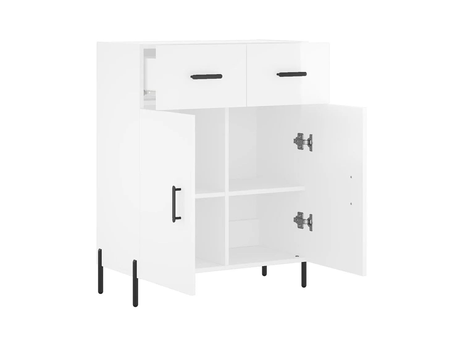 Buffet | Bahut | Meuble de rangement Blanc brillant 69,5x34x90 cm Bois d'ingénierie