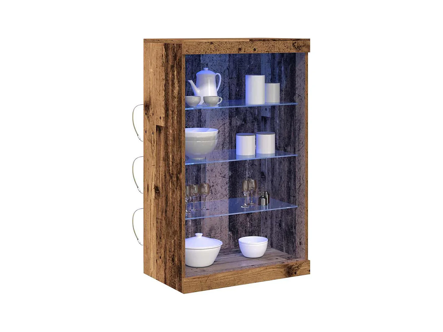 Buffet | Bahut | Meuble de rangement avec lumières LED en bois ancien 60,5x37x100 cm