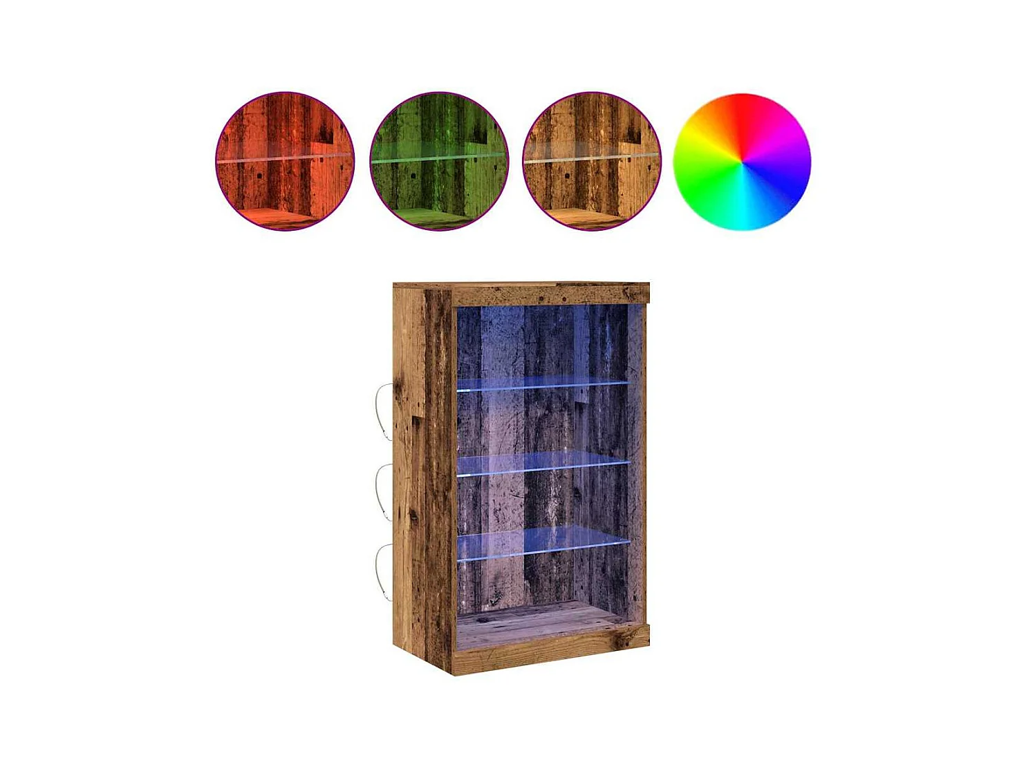 Buffet | Bahut | Meuble de rangement avec lumières LED en bois ancien 60,5x37x100 cm