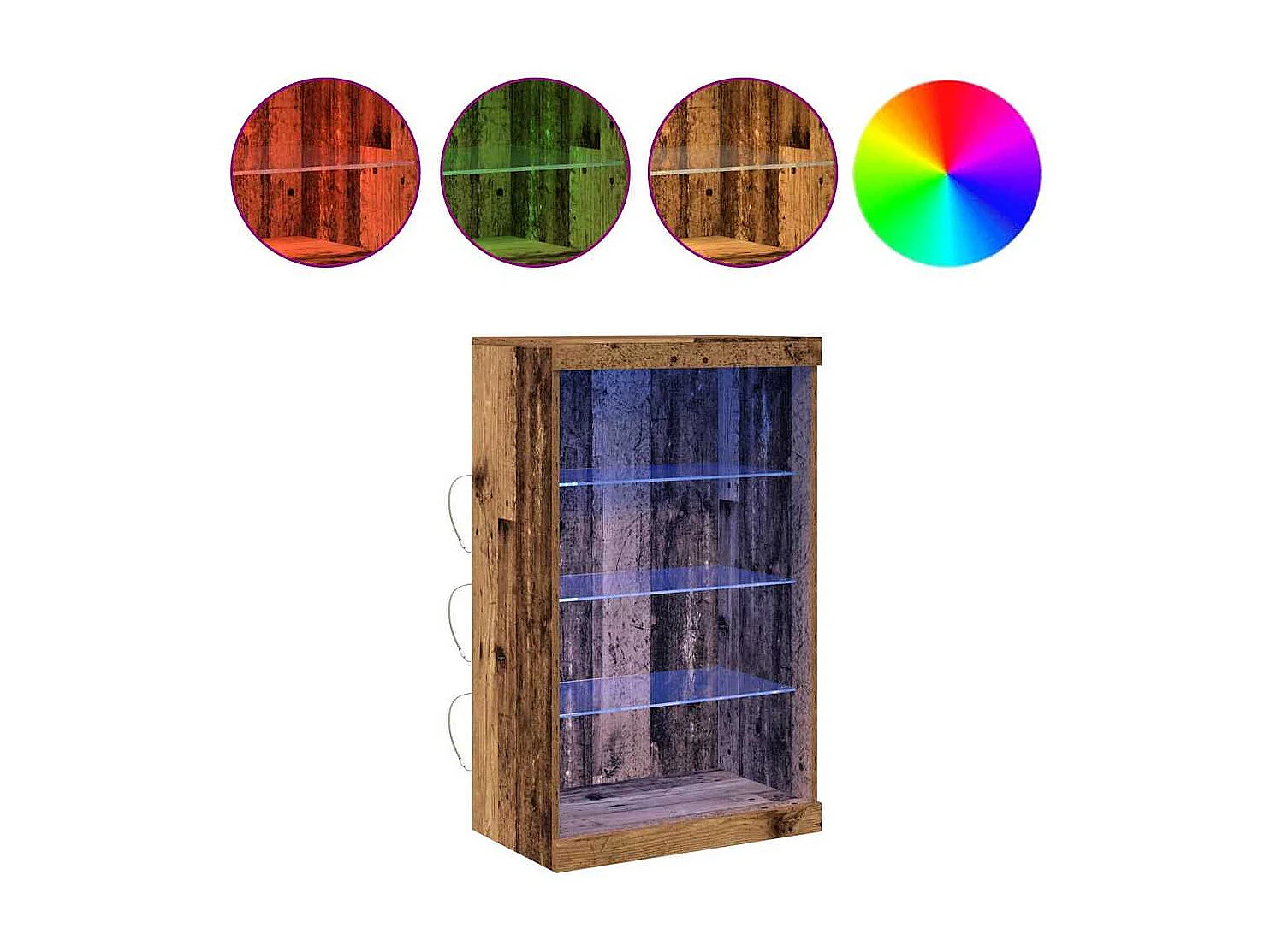 Buffet | Bahut | Meuble de rangement avec lumières LED en bois ancien 60,5x37x100 cm
