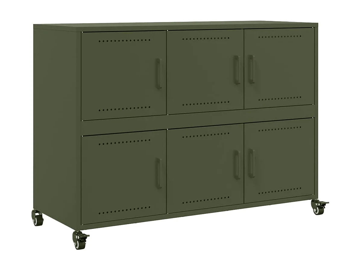 Credenza | Buffet | Armadio Verde Oliva 100,5x39x72 cm in Acciaio