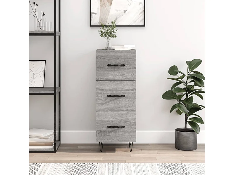 Buffet | Bahut | Meuble de rangement Sonoma gris 34,5x34x90 cm Bois d'ingénierie