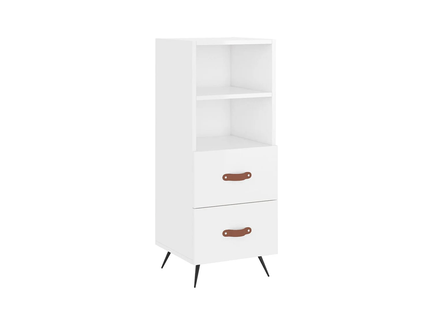 Buffet | Bahut | Meuble de rangement haut Blanc brillant 34,5x34x180 cm Bois d'ingénierie