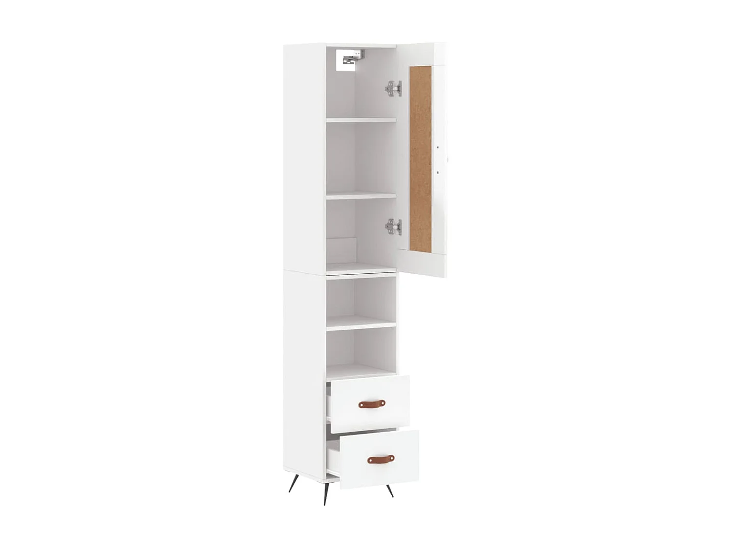 Buffet | Bahut | Meuble de rangement haut Blanc brillant 34,5x34x180 cm Bois d'ingénierie