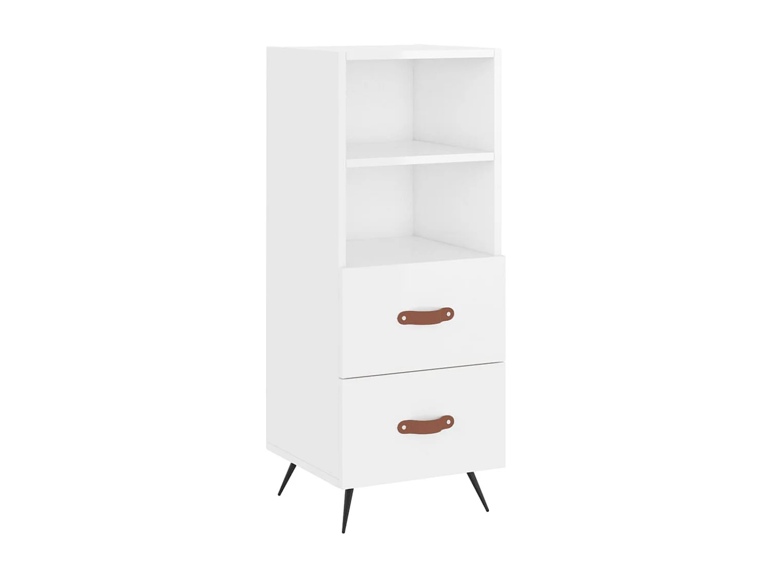 Buffet | Bahut | Meuble de rangement haut Blanc brillant 34,5x34x180 cm Bois d'ingénierie