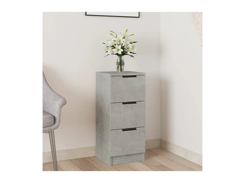 Buffet | Bahut | Meuble de rangement Gris béton 30x30x70 cm Bois d'ingénierie