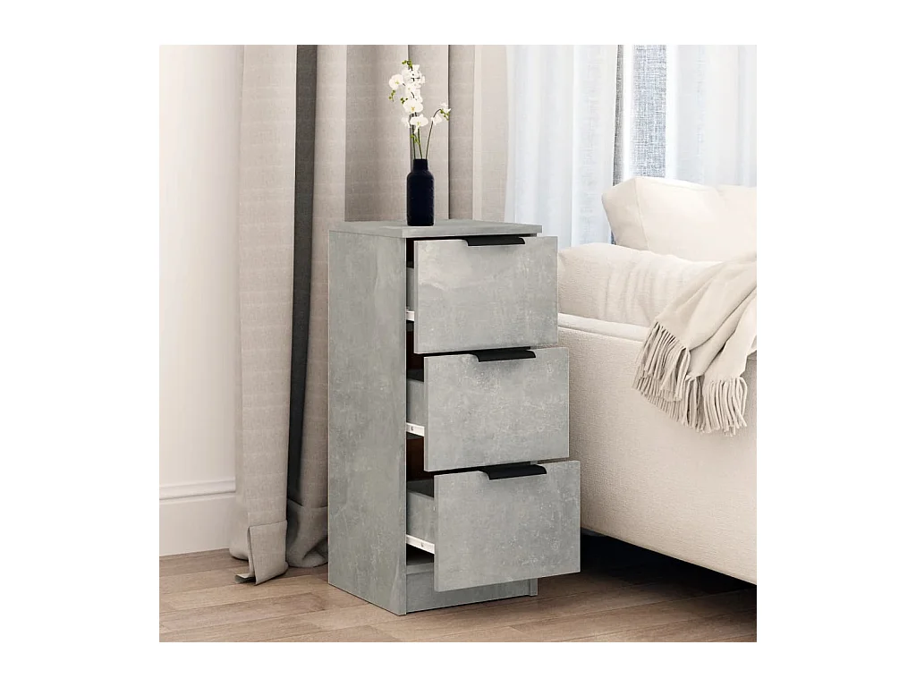 Buffet | Bahut | Meuble de rangement Gris béton 30x30x70 cm Bois d'ingénierie