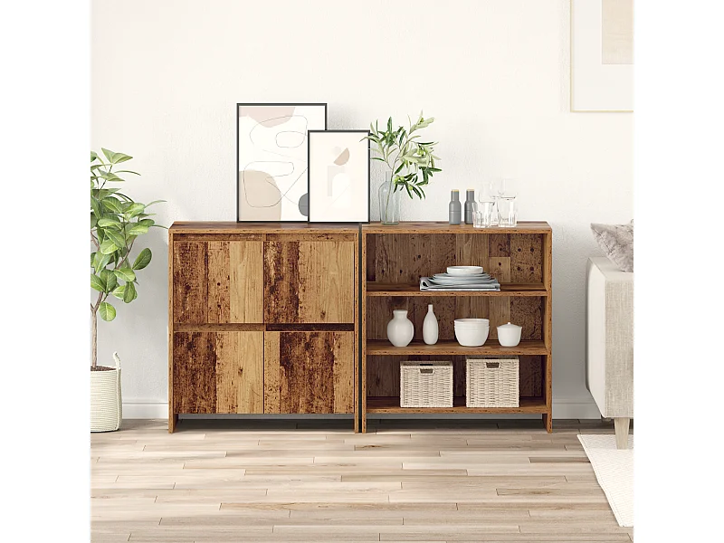 Buffet | Bahut | Meuble de rangement 2 pcs Bois ancien 70 x 41 x 75 cm Bois d'ingénierie