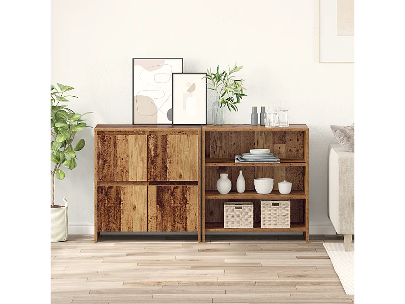 Buffet | Bahut | Meuble de rangement 2 pcs Bois ancien 70 x 41 x 75 cm Bois d'ingénierie