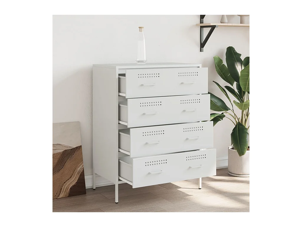 Credenza | Buffet | Armadio Bianca 68x39x89 cm in Acciaio