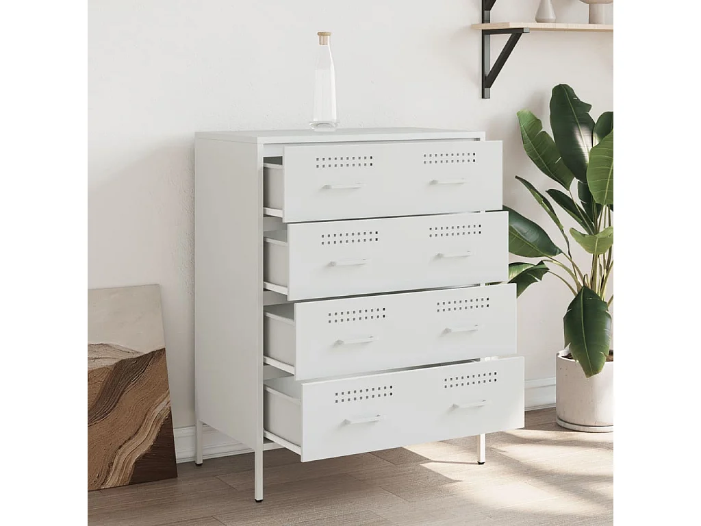 Credenza | Buffet | Armadio Bianca 68x39x89 cm in Acciaio