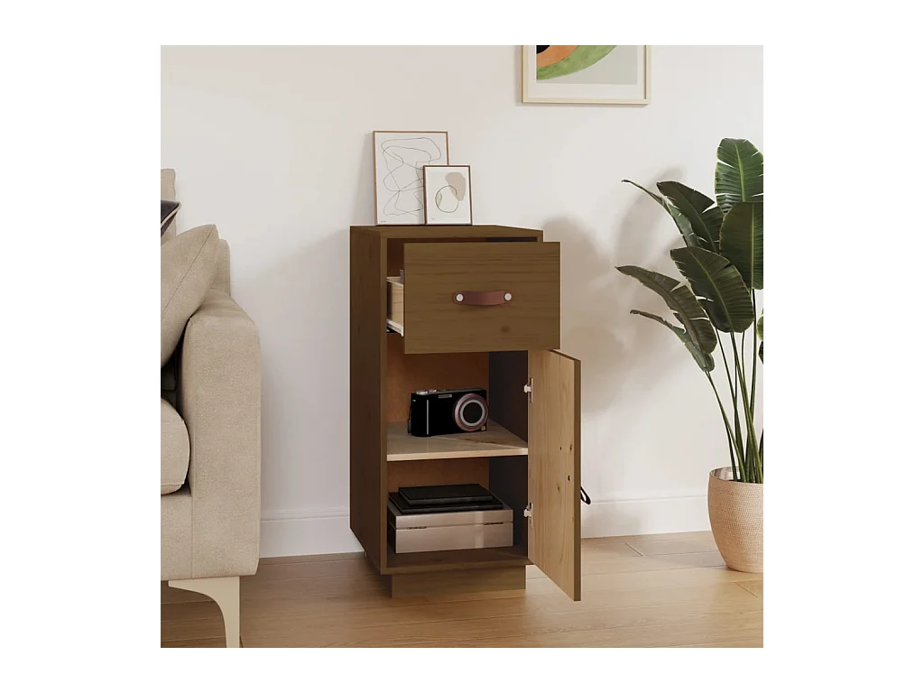 Credenza | Buffet | Armadio ambra 34x40x75 cm in Legno Massello di Pino