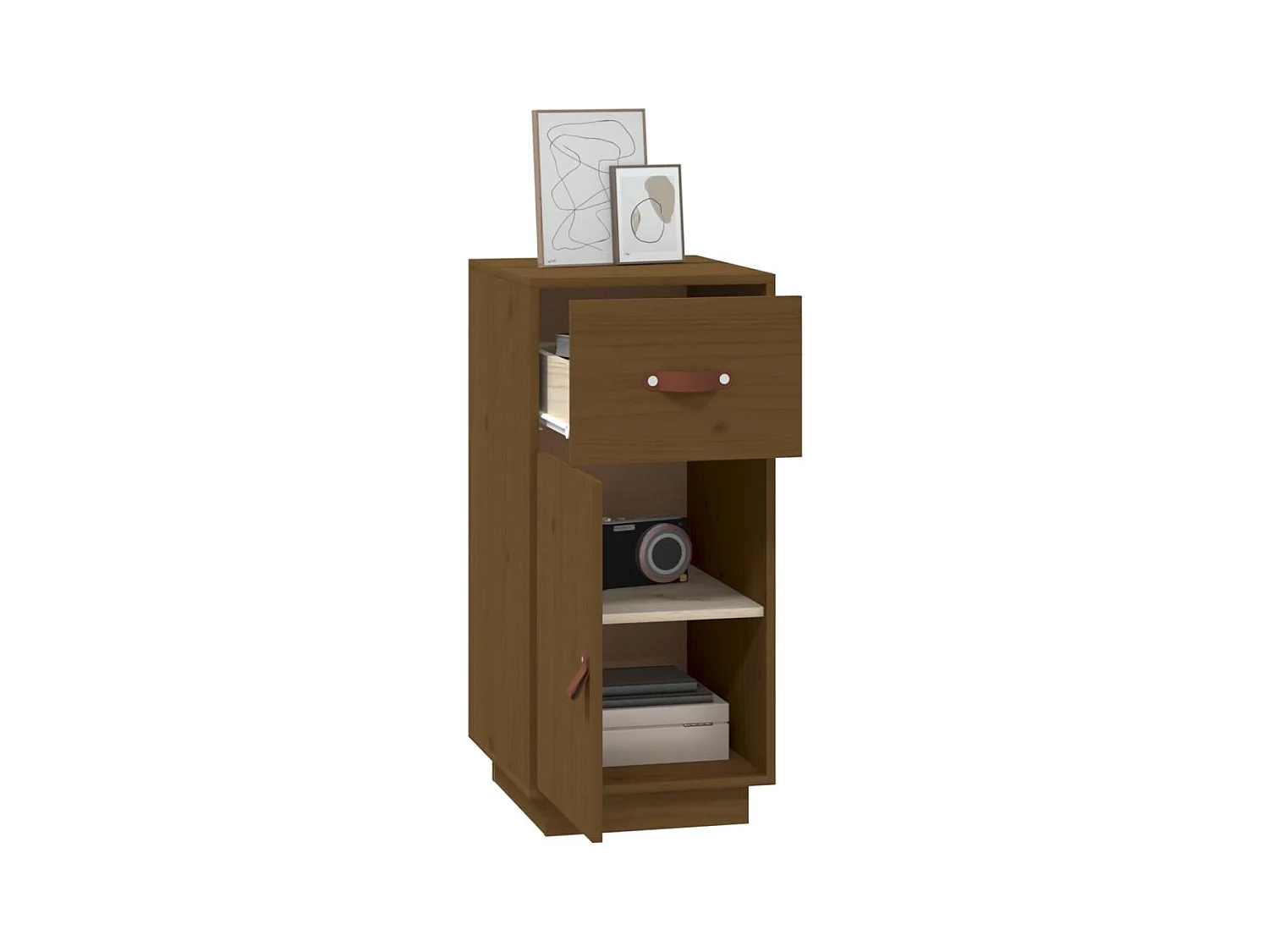 Credenza | Buffet | Armadio ambra 34x40x75 cm in Legno Massello di Pino