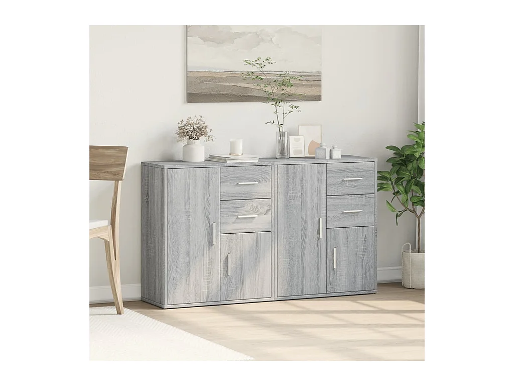 Buffets | Bahuts | Meuble de rangement 2 pcs sonoma gris 60x31x70 cm bois d'ingénierie