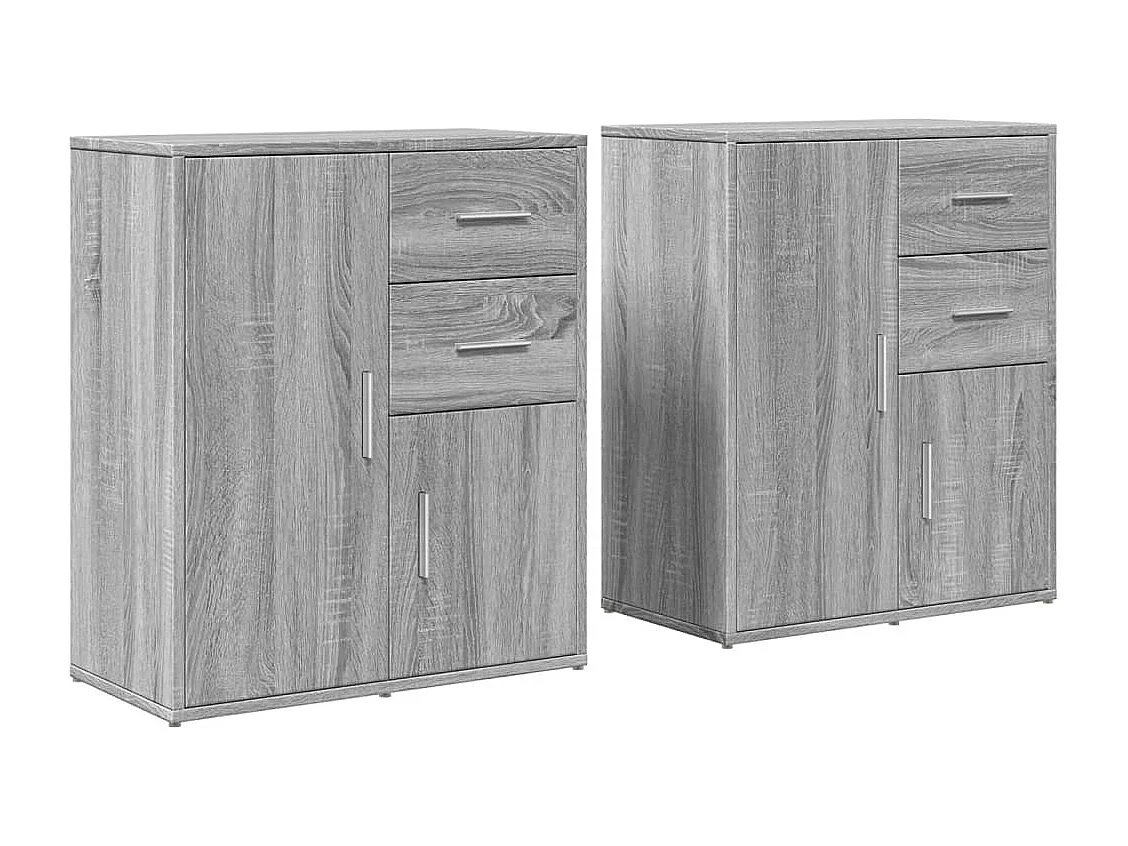 Buffets | Bahuts | Meuble de rangement 2 pcs sonoma gris 60x31x70 cm bois d'ingénierie