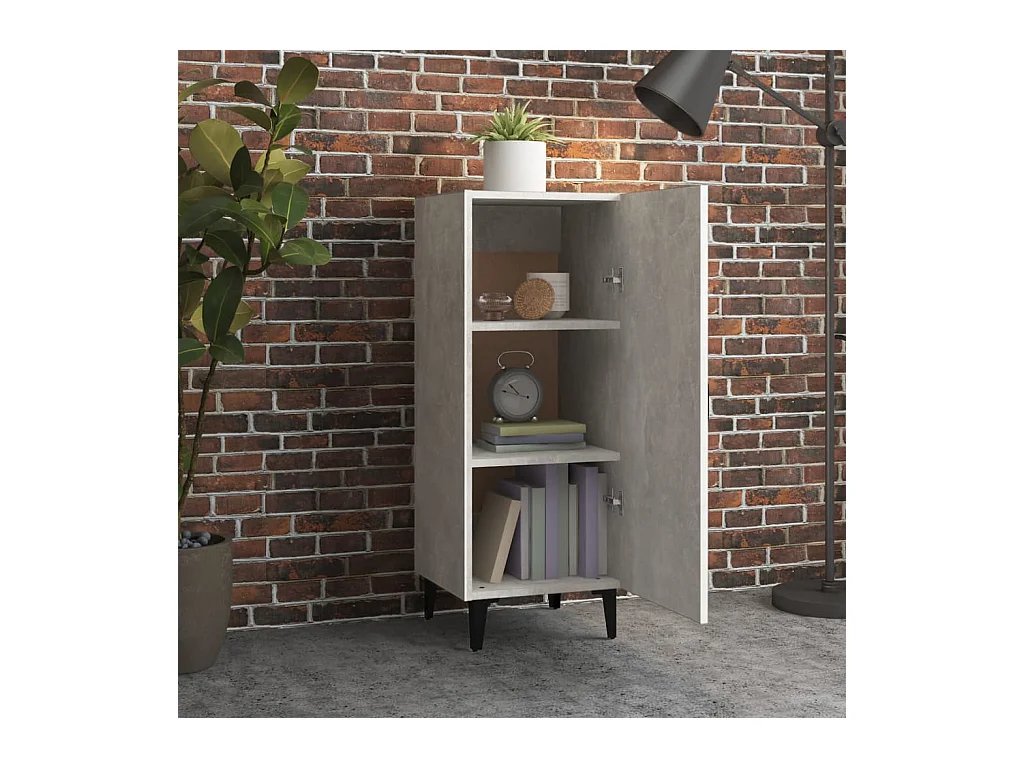 Credenza | Buffet | Armadio Grigio Cemento 34,5x34x90 cm in Legno Multistrato