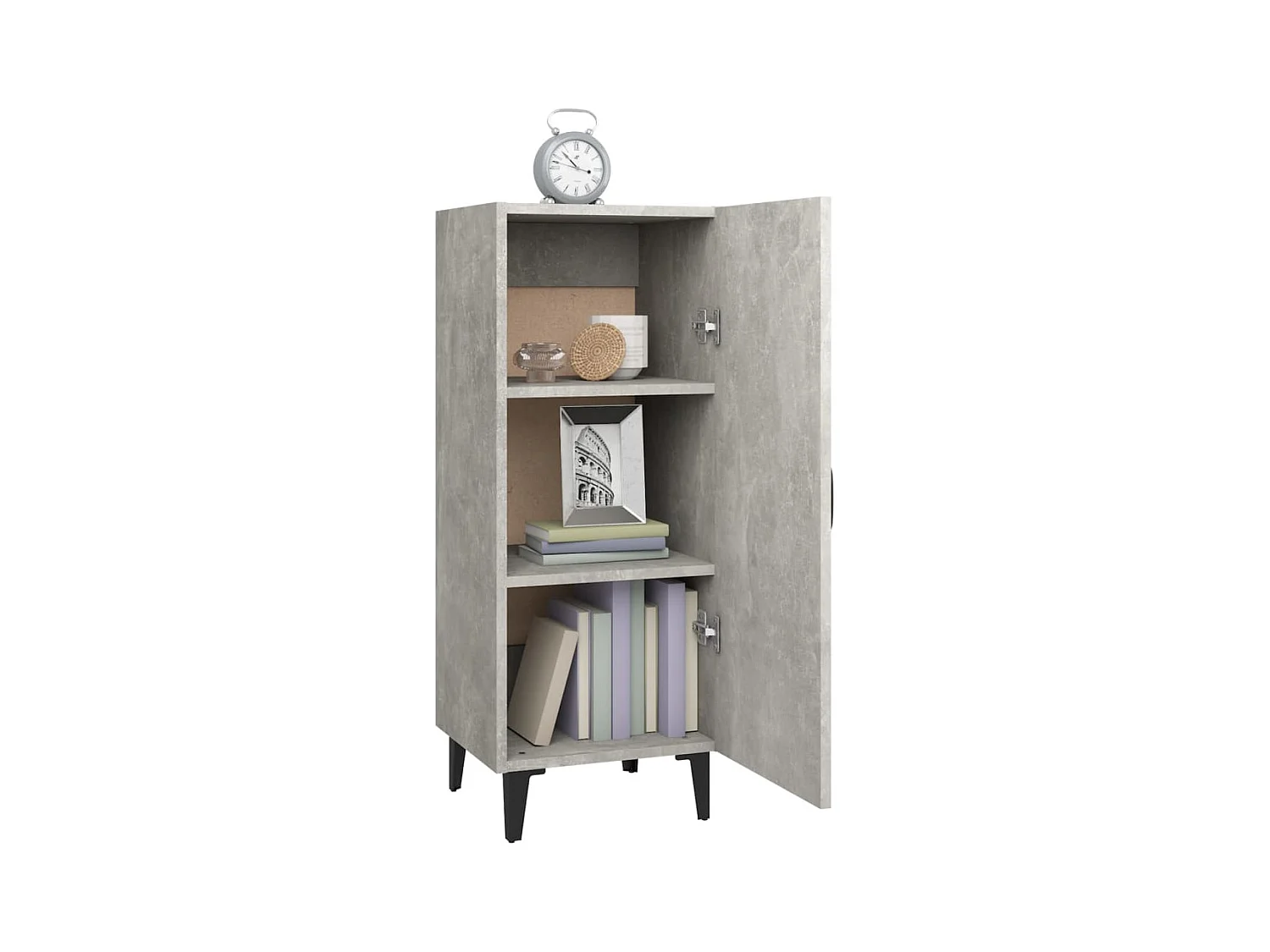 Credenza | Buffet | Armadio Grigio Cemento 34,5x34x90 cm in Legno Multistrato