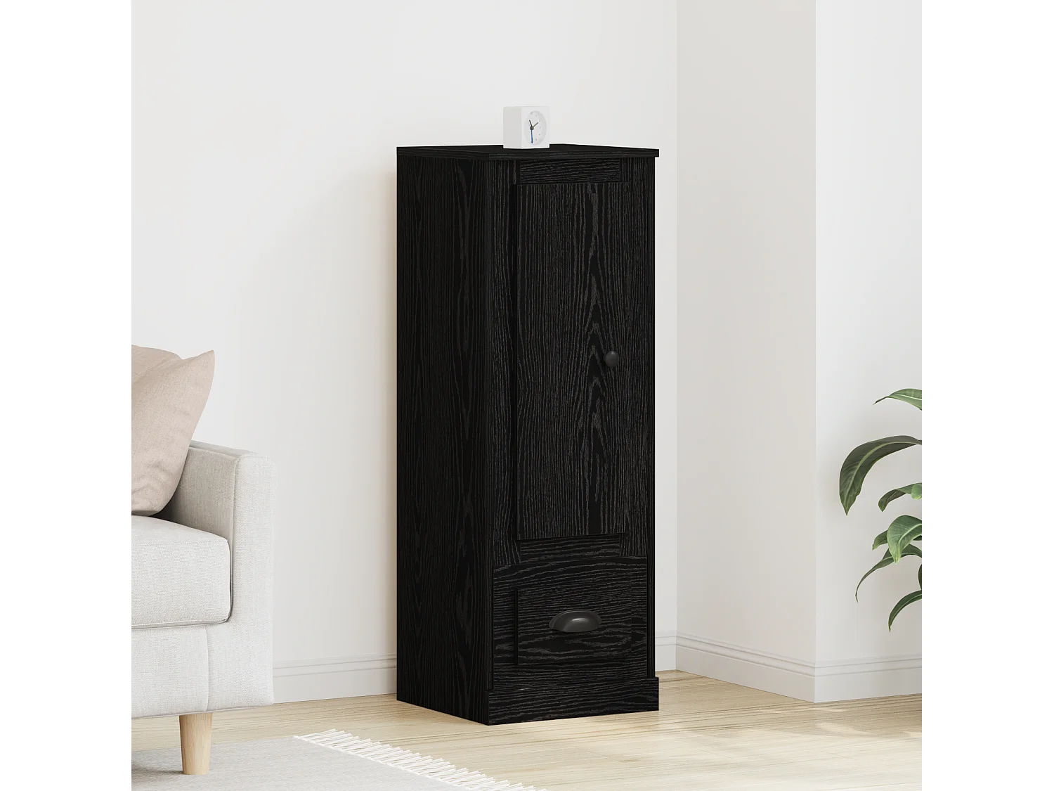 Buffet | Bahut | Meuble de rangement Black Oak 36x35,5x103,5 cm en Bois d'ingénierie