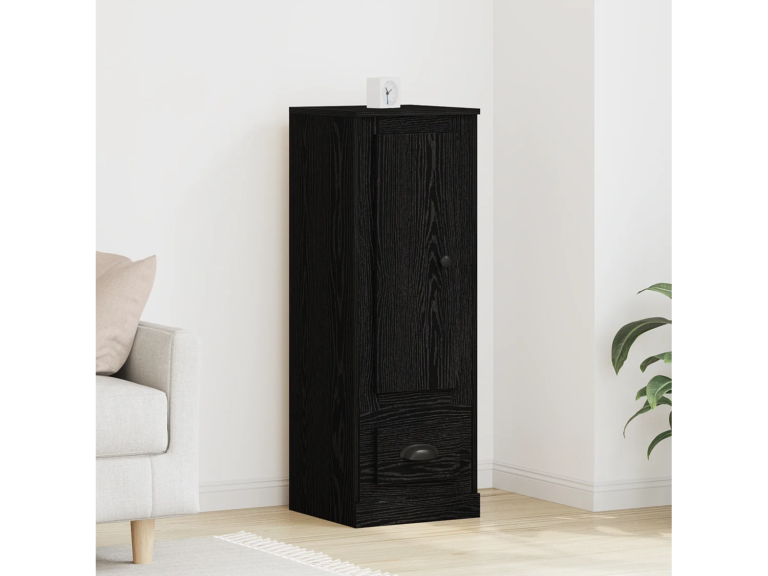 Buffet | Bahut | Meuble de rangement Black Oak 36x35,5x103,5 cm en Bois d'ingénierie